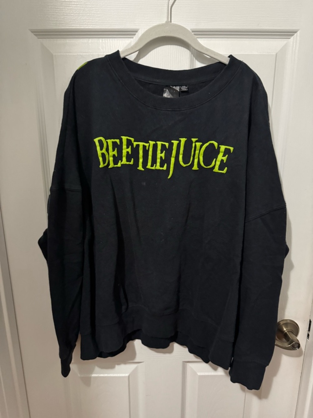 Target Black Beetlejuice Graphic Sweatshirt with Neon Green Logo